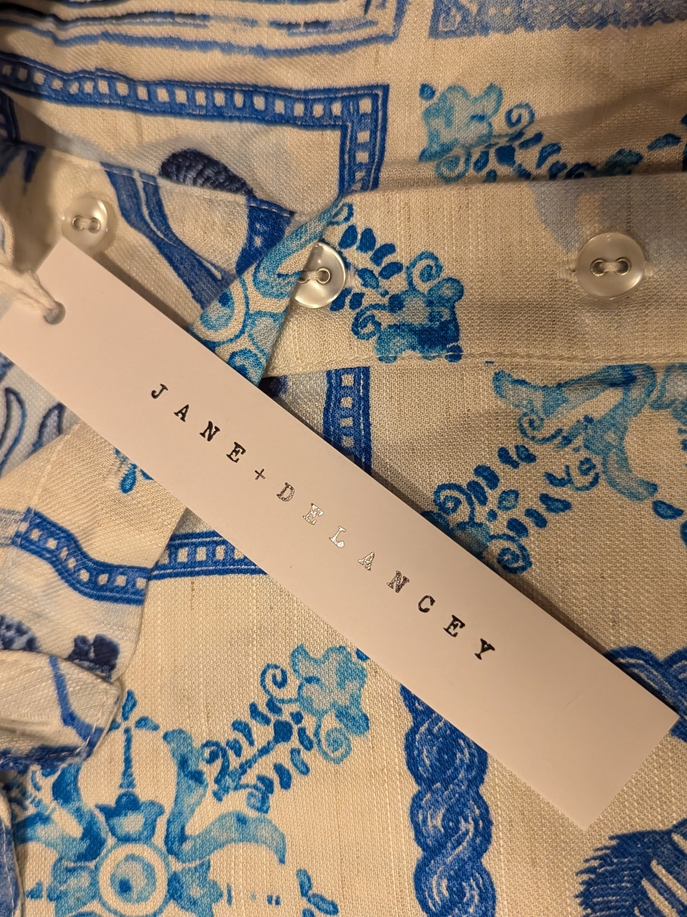 Blue and White Patterned Top - Picture 8 of 9